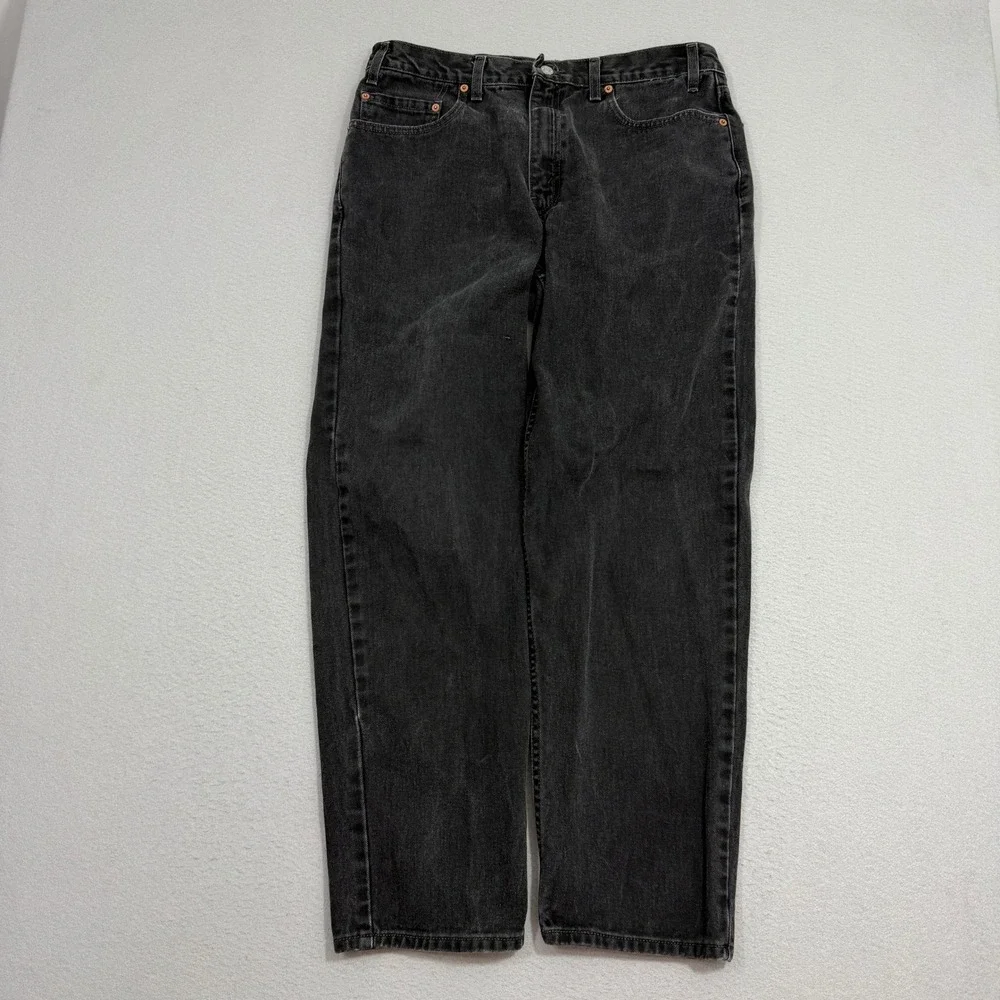 Vintage Levis 550 Jeans Mens 36x32 (Fits 34x30) Black Denim Relaxed 2000 Western